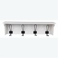 Youngs Wood White Washed Wall Shelf & Hook 11068